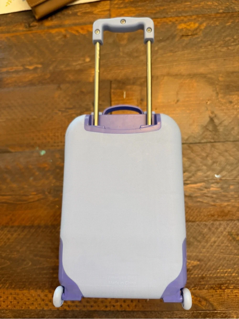 American Girl Rolling Suitcase Purple Luggage Travel Zippered 2012 Doll Toy GUC